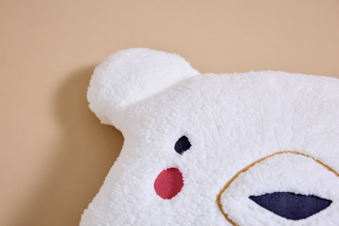 Coussin Bouclé Teddy – Écru