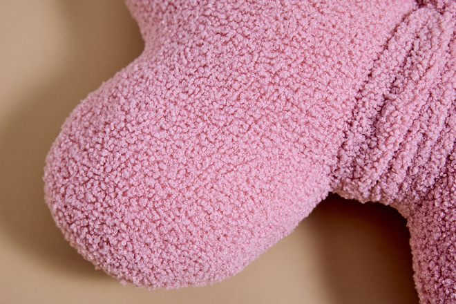 Coussin Papillon Bouclé - Rose