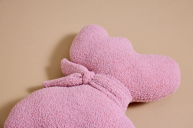Coussin Papillon Bouclé - Rose