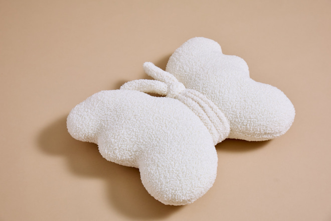 Butterfly Bouclé Cushion - Pink