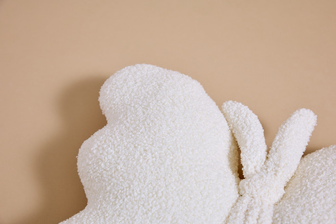 Coussin Papillon Bouclé - Blanc