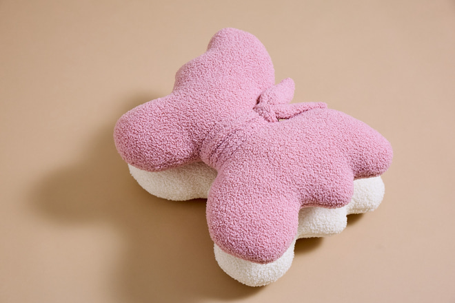 Cuscino Farfalla Bouclé - Rosa