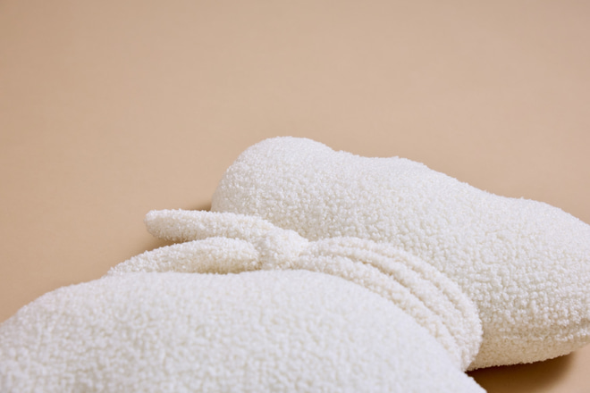 Coussin Papillon Bouclé - Blanc