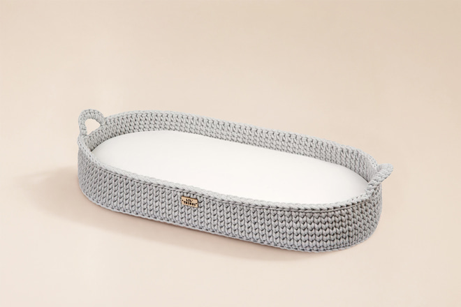 Panier à Langer Crochet avec Matelas - Gris