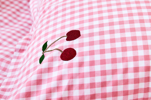 Funda Nórdica de Cuadros Cereza - Rosa 140x200