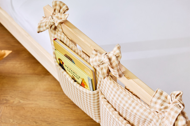 Bolsa de Almacenamiento Cama - Pequeños Cuadros Beige