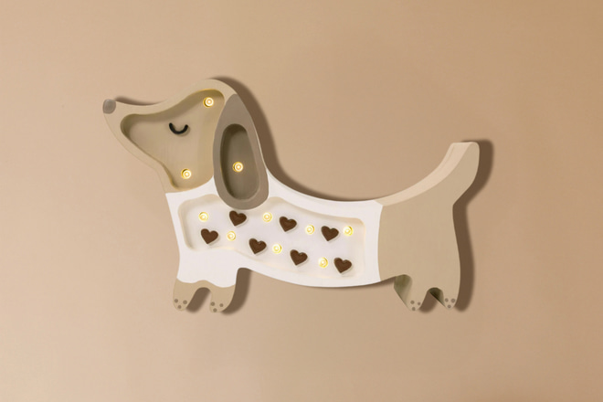 Mini lámpara Little Lights Puppy Chocolate Hearts LED