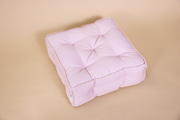 Quilted Boho Pouf – Powder Pink