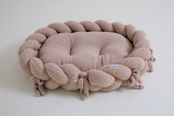 Panier Tressé Bouclé - Cappuccino