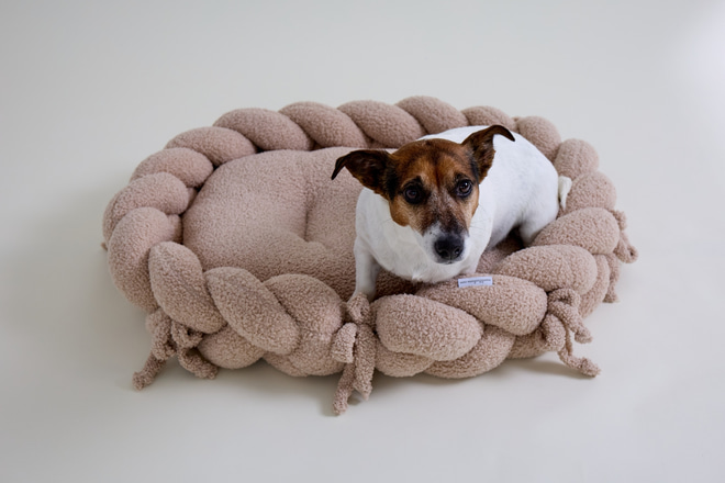 Panier Tressé Bouclé - Cappuccino