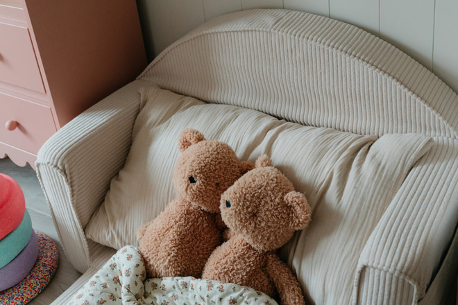 Canapé-lit Bouclé - Blanc