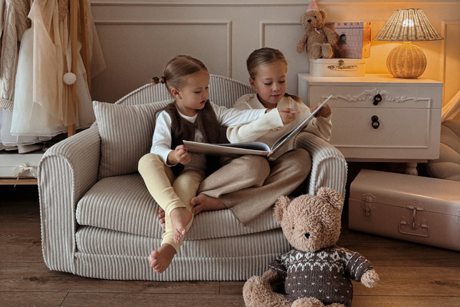 Canapé-lit Bouclé - Blanc