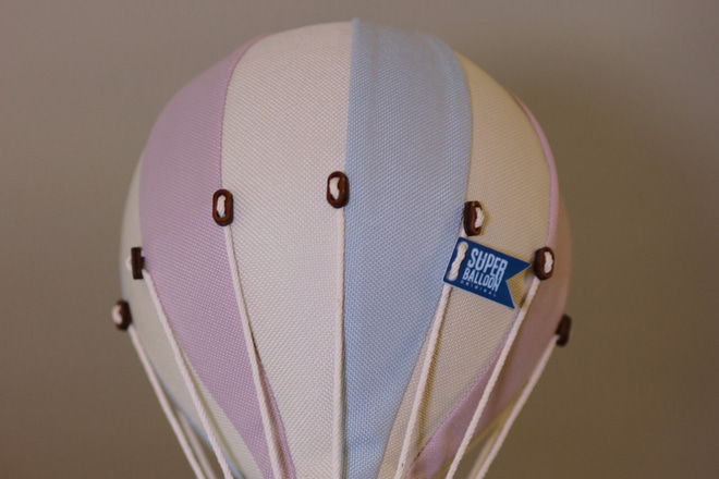 Pink, Blue & Ecru Hot Air Balloon