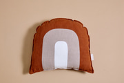 Rainbow Cushion in Caramel Linen