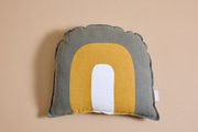 Regenbogenkissen aus Leinen Sunshine Khaki