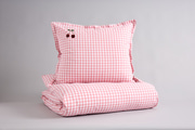 Checkered Cherry Duvet Set Pink 140x200