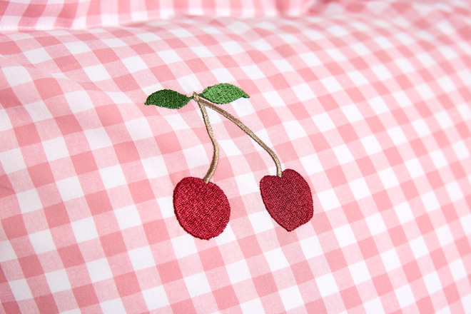 Copripiumino a Quadri Ciliegia - Rosa 140x200