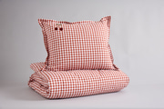Checkered Cherry Duvet Set Red 140x200
