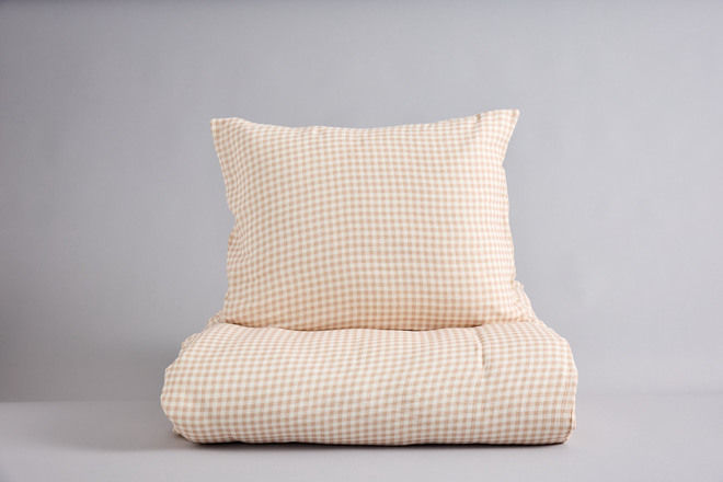 Housse de Couette Vichy Beige 120x170