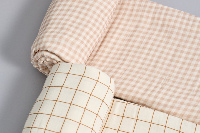 Toile de Lit Cabane Petits Carreaux Beige - Modèle DK