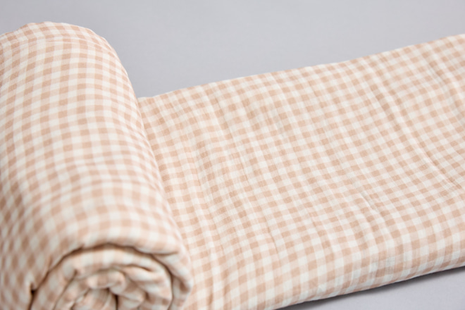 Toile de Lit Cabane Petits Carreaux Beige - Modèle DK