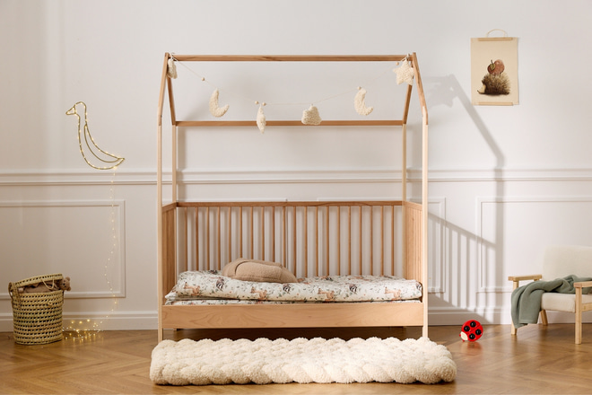 Letto Casetta Bambino Emma 70x140cm - Naturale