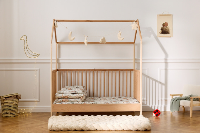 Letto Casetta Bambino Emma 70x140cm - Naturale
