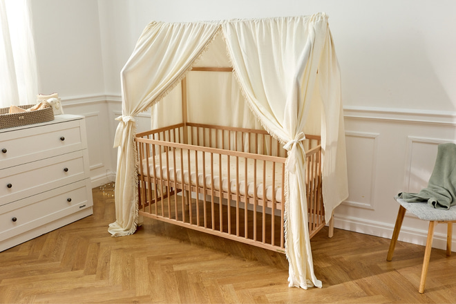 Lit Cabane Bébé Emma 70x140cm - Naturel