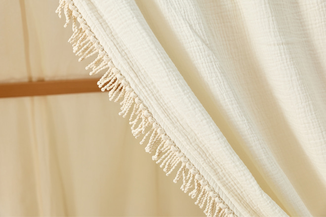 Plachta na domečkovou postel Boho Twist Vanille - Model L