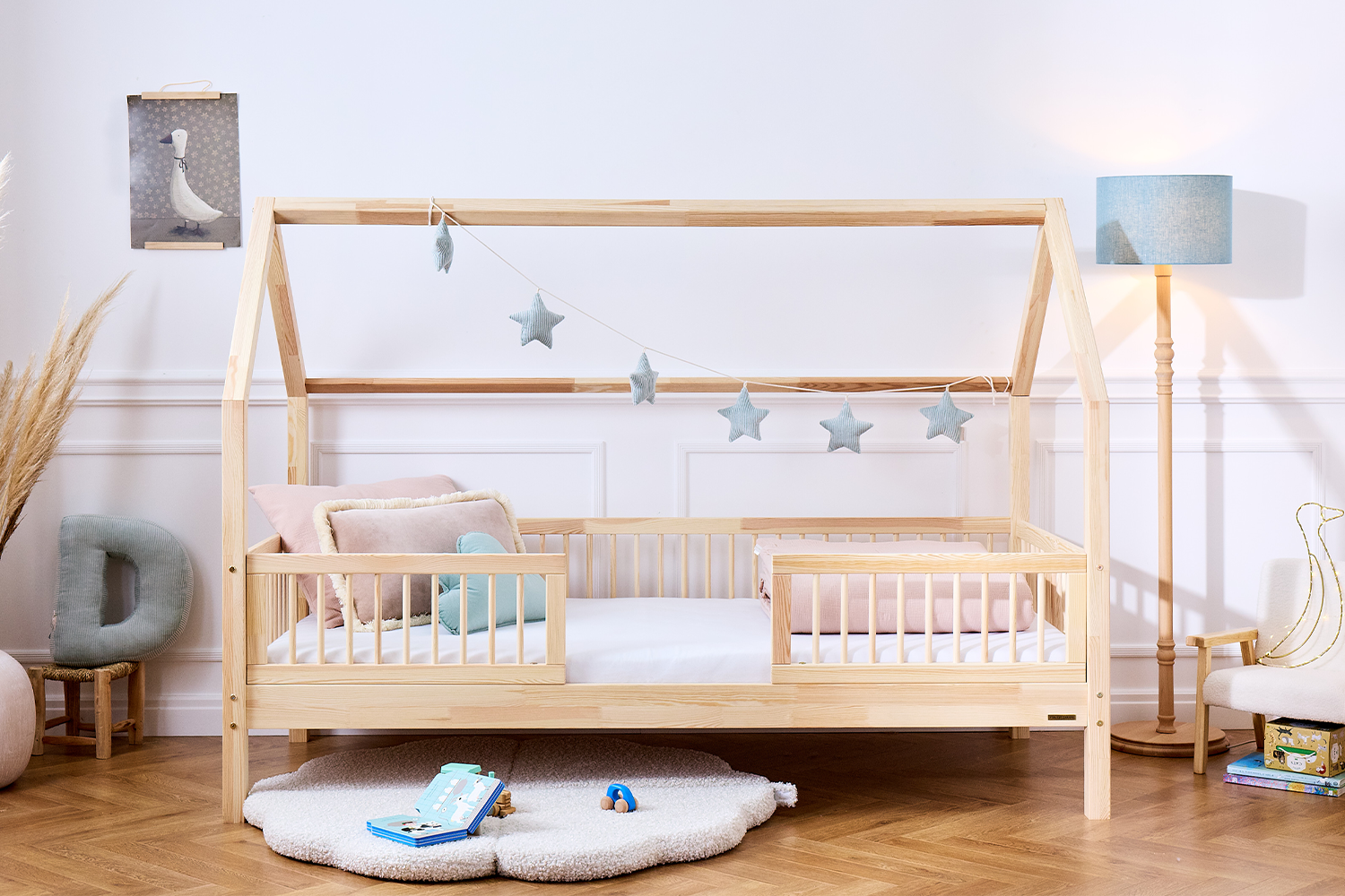 - Lit Cabane B Premium 20cm 90x190cm - Bois Naturel (Mon Lit Cabane) - Image 1