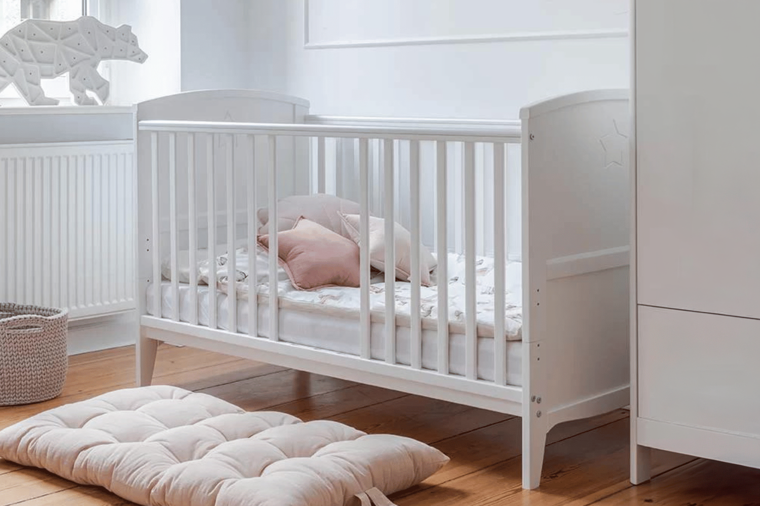 - Lit Bébé évolutif Starlight Cot 70x140cm - Blanc - Blanc (Mon Lit Cabane) - Couverture