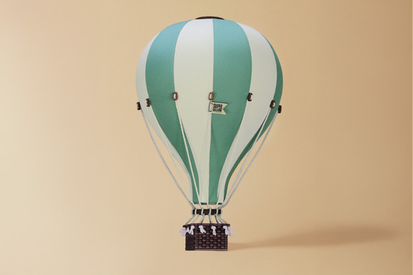Horkovzdušný balón Zelená & Ecru