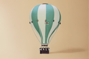 Horkovzdušný balón Zelená & Ecru