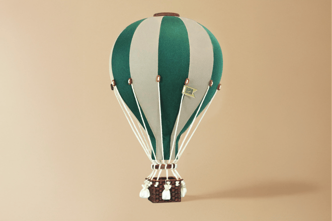 Montgolfière Vert & Beige