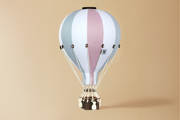 Globo aerostático Rosa y Gris