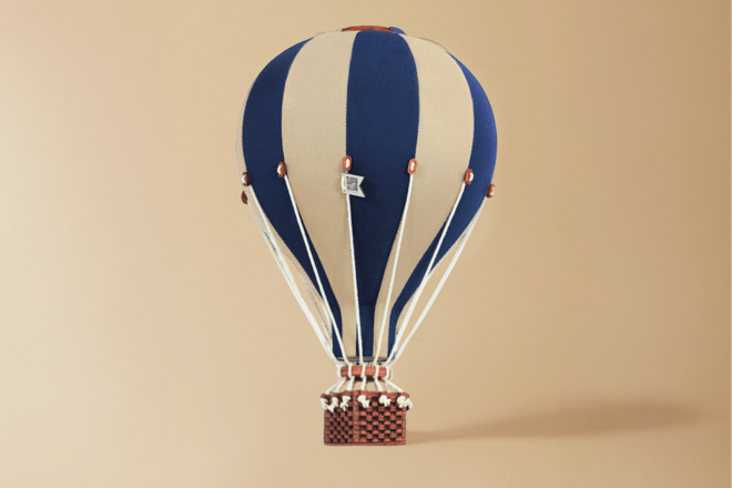 Balão de ar quente Azul-marinho & Bege