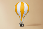 Gelber Heißluftballon