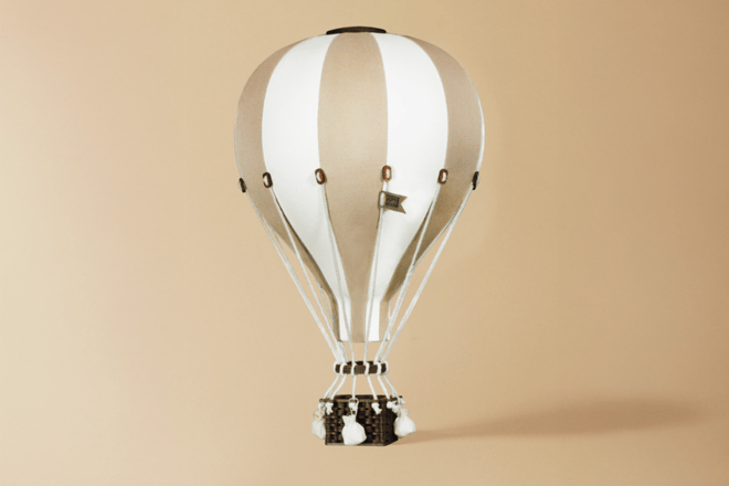 Balão de ar quente Bege & Branco