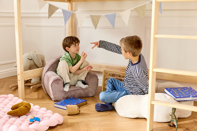 Pufe Bouclé Flor – Creme