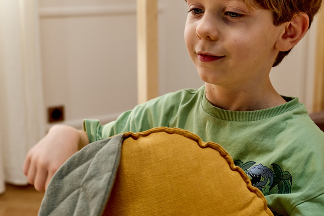 Coussin Citron en Lin - Jaune