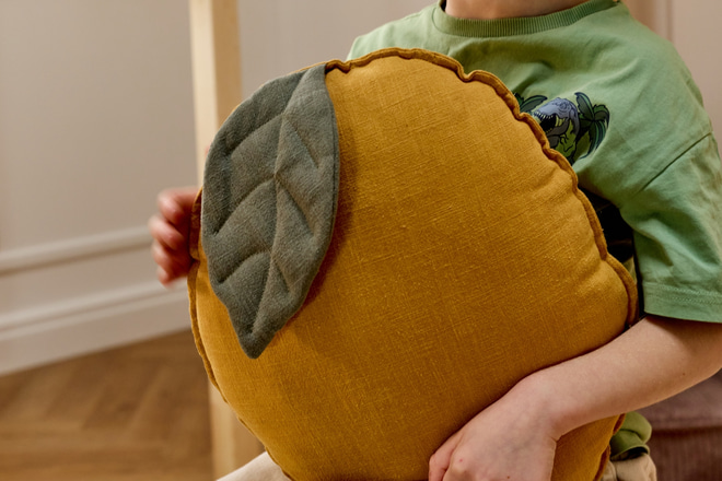 Lněný Polštář Citron – Žlutá