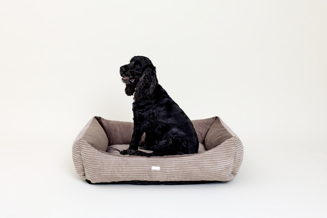 Molly Rechteckiges Corduroy-Körbchen – Taupe