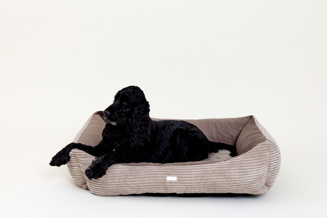 Molly Rectangular Corduroy Basket – Taupe