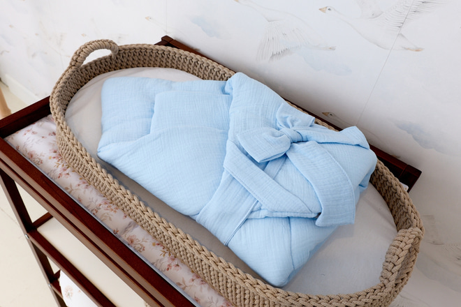 Gigoteuse d'Emmaillotage en Mousseline - Baby Blue