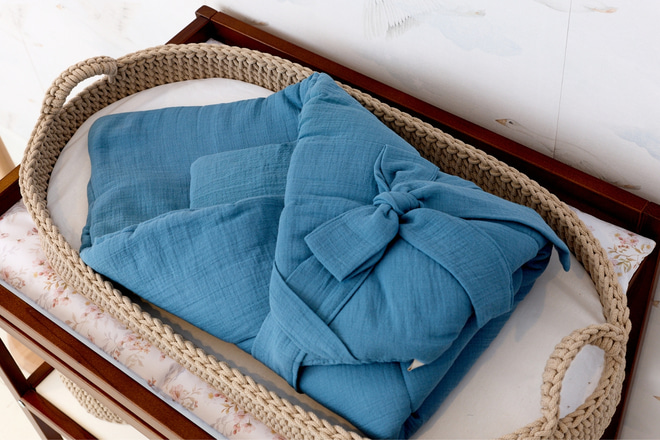 Babyschlafsack aus Musselin - Blau - 1