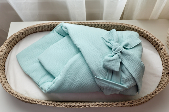 Gigoteuse d'Emmaillotage en Mousseline - Menthe