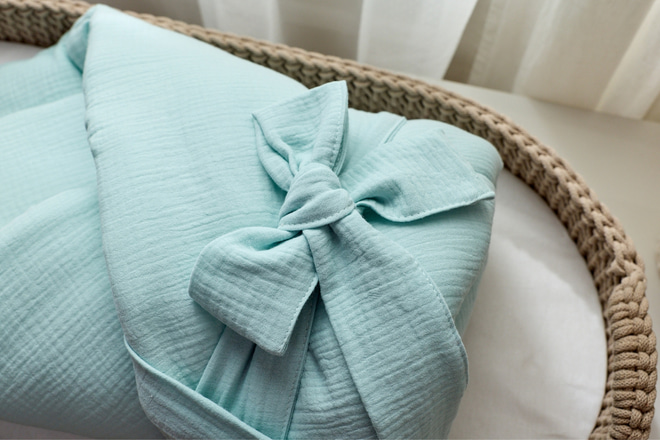 Gigoteuse d'Emmaillotage en Mousseline - Menthe