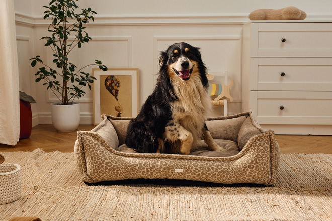 Panier Rectangle Coco - Léopard Beige