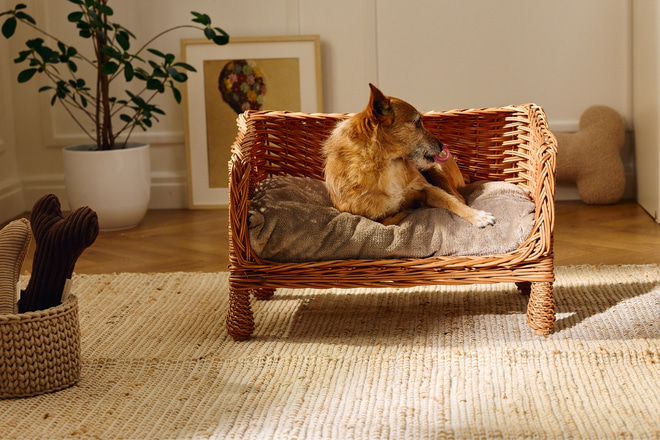 Poltrona Retangular Henri em Vime – Vintage