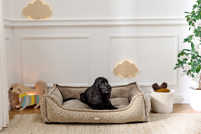 Panier Rectangle Coco - Léopard Beige